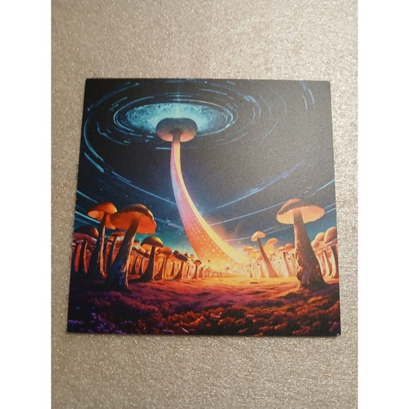 R.Black Ai Assist Pastel‎ Abstract 8x8 On Metal. Infinity Art Mushrooms - Picture 1 of 1